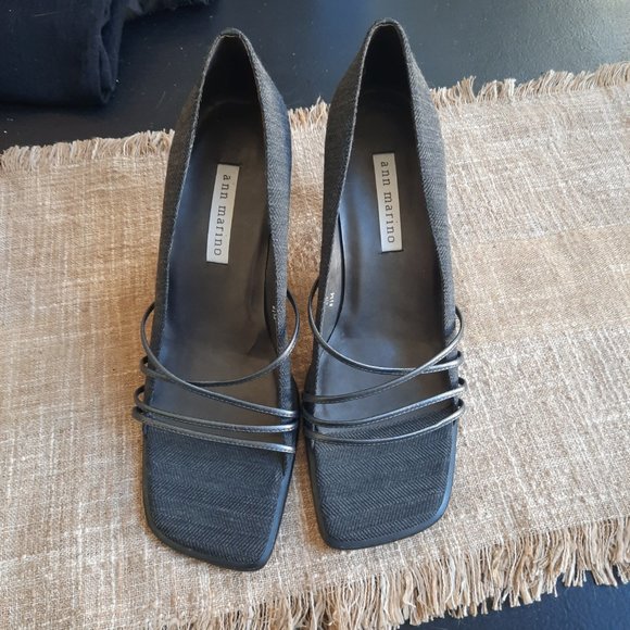 Vintage Ann Marino Strappy Square Open Toe Heels, Size 8.5 - Picture 2 of 10